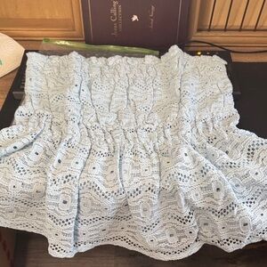 Sky Blue Lace A-Line Skirt